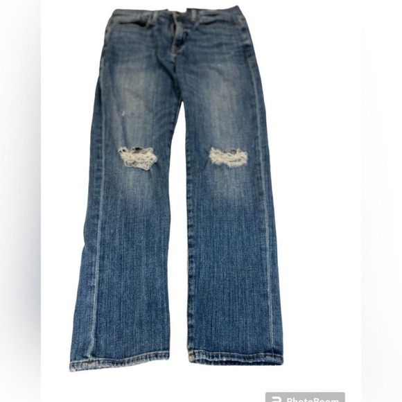 Frame Denim Denim - Frame Distressed Blue‎ Denim Le Beau Cropped Jeans Women's Size 25